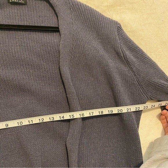 V ery J size Medium Dark Grey Blue Balloon Sleeve Oversize Cardigan - Picture 6 of 7